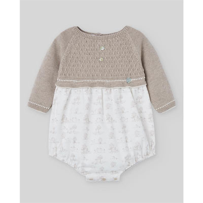 Paz Rodriguez - Knit Newborn Romper Pony Ligth Brown Image 1