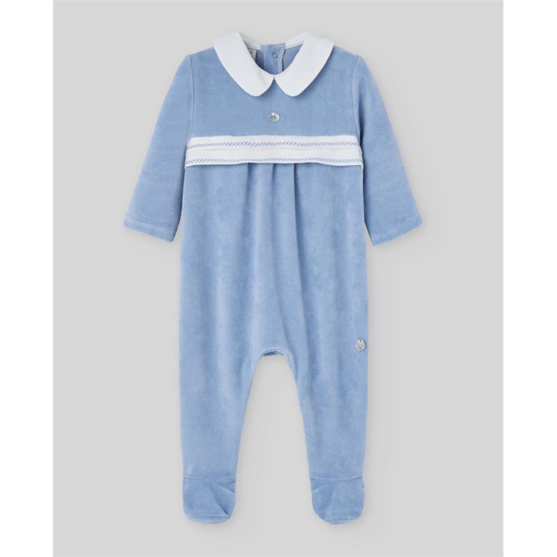 Paz Rodriguez - Knit Newborn Romper Ternura Oi, Dutch Blue Image 1