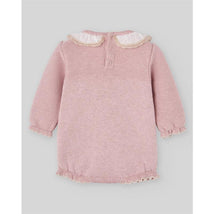Paz Rodriguez Knit Newborn Romper Val, Powder Pink/Light Brown Image 2