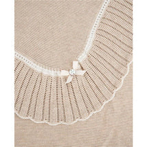 Paz Rodriguez Knit Newborn Shawl Lua Light Brown/Cream, One Size Image 2