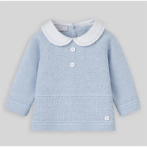 Paz Rodriguez Knit Newborn Sweater Espuma Sky Blue Image 1