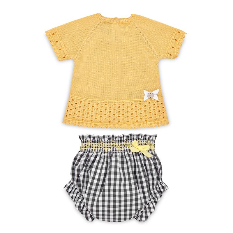 Paz Rodriguez Limonada Set Knit Sweater And Woven Bloomers, Yellow Image 1