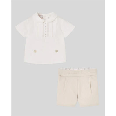Paz Rodriguez Nectar Set Blusa & Pantalon, White/Light Brown Image 1