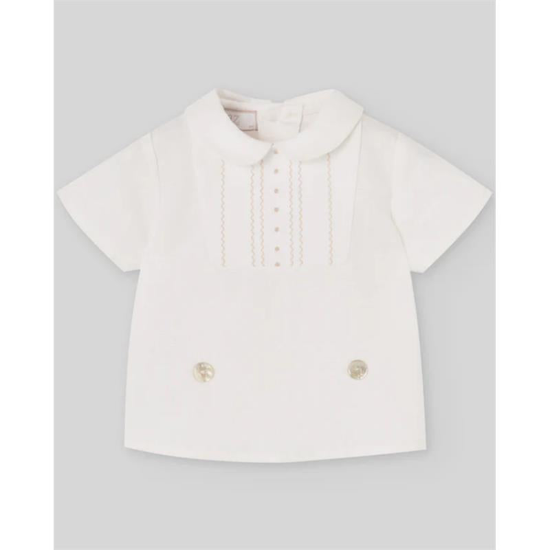 Paz Rodriguez Nectar Set Blusa & Pantalon, White/Light Brown Image 2