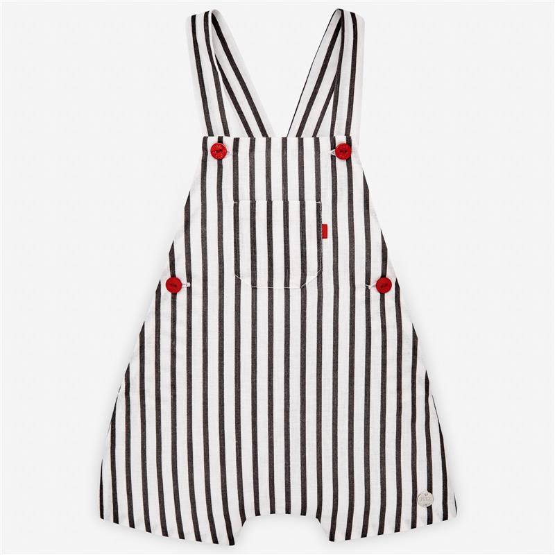 Paz Rodriguez - Paseo Woven Newborn Short, Cream/Black Image 1