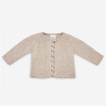 Paz Rodriguez - Paz Knit Newborn Cardigan, Linen Image 1