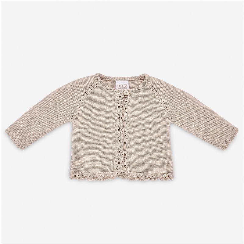 Paz Rodriguez - Paz Knit Newborn Cardigan, Linen Image 1