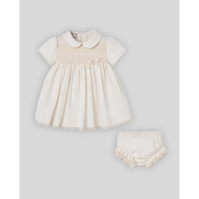 Paz Rodriguez Set Woven Newborn Dress + Bloomers Lua, Cream Image 1