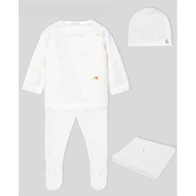 Paz Rodriguez - Take Me Home Set Knit Newborn Sweater + Leggings + Hat + Blanket Regalo, White Image 1