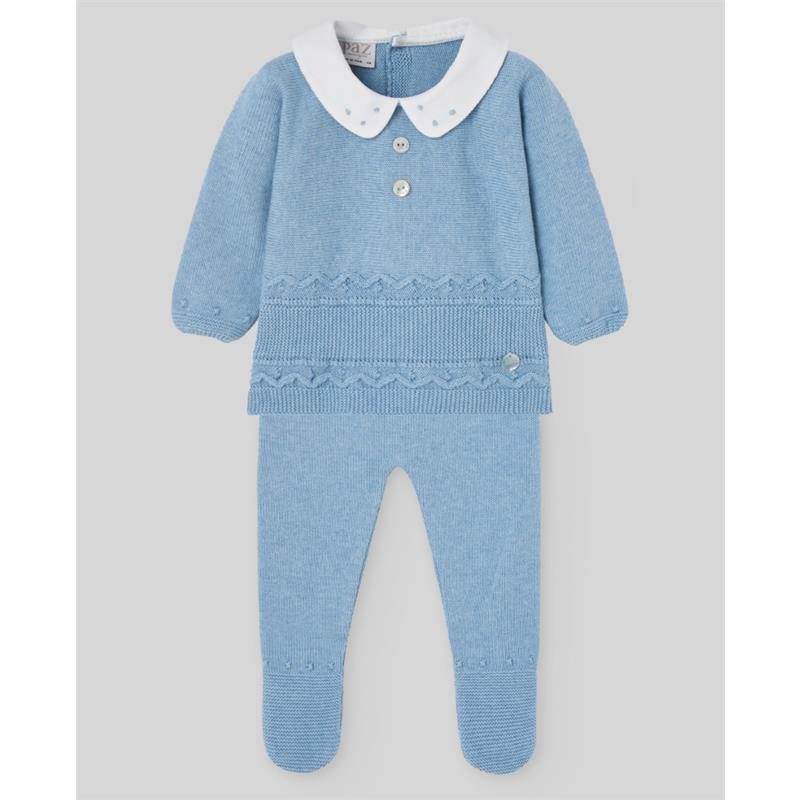 Paz Rodriguez - Take Me Home Set Knit Newborn Sweater + Leggings Koala, Dutch Blue Image 1