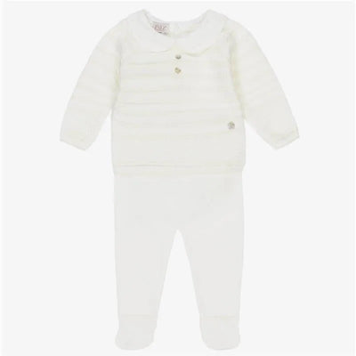 Paz Rodriguez - Take Me Home Set Knit Newborn Sweater + Leggings Paz, Cream/Beige Image 1