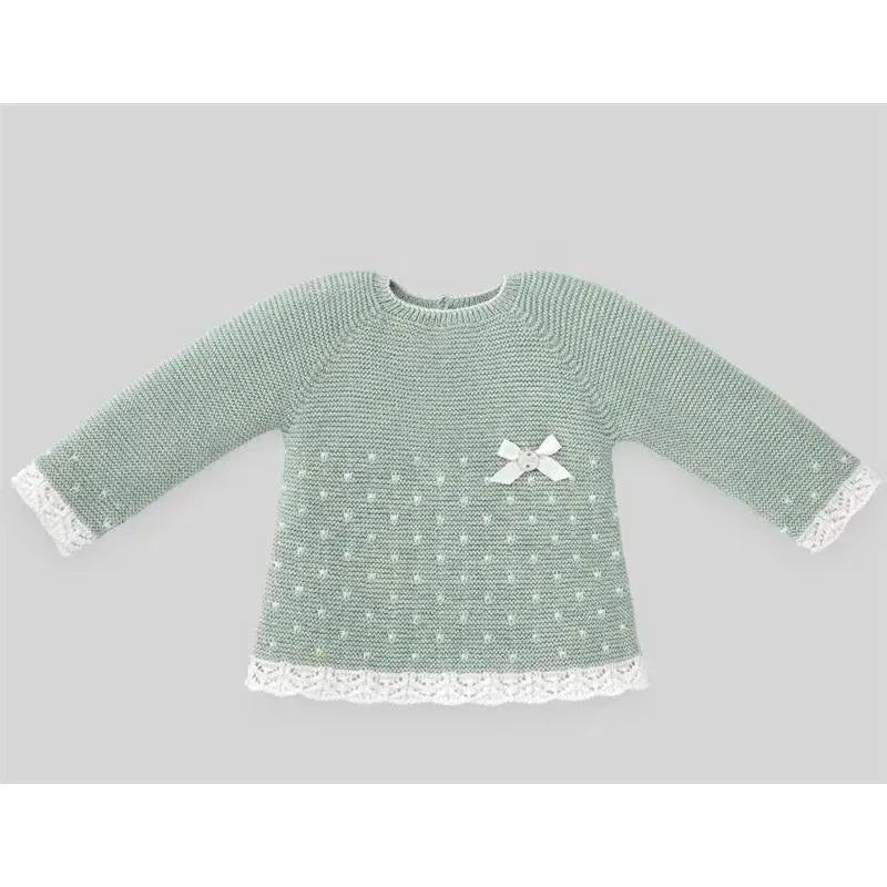 Paz Rodriguez - Take Me Home Set Knit Sweater & Leggins Nidos, Powder Green/Cream Image 3