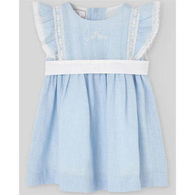 Paz Rodriguez Woven Infant Girl Dress Ceremonia, Chalk Blue Image 1