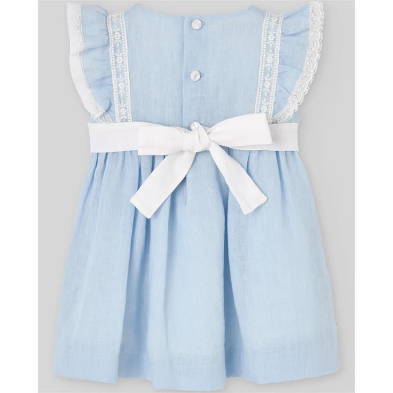 Paz Rodriguez Woven Infant Girl Dress Ceremonia, Chalk Blue Image 2