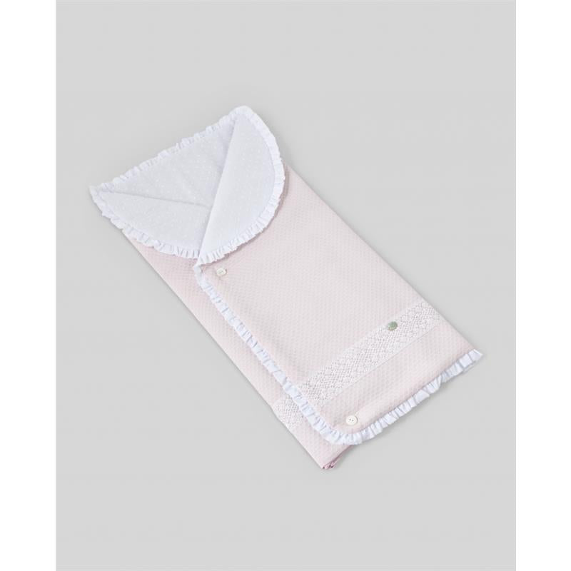 Paz Rodriguez - Woven Newborn Baby Nest Torres, Chalk Pink/White Image 1