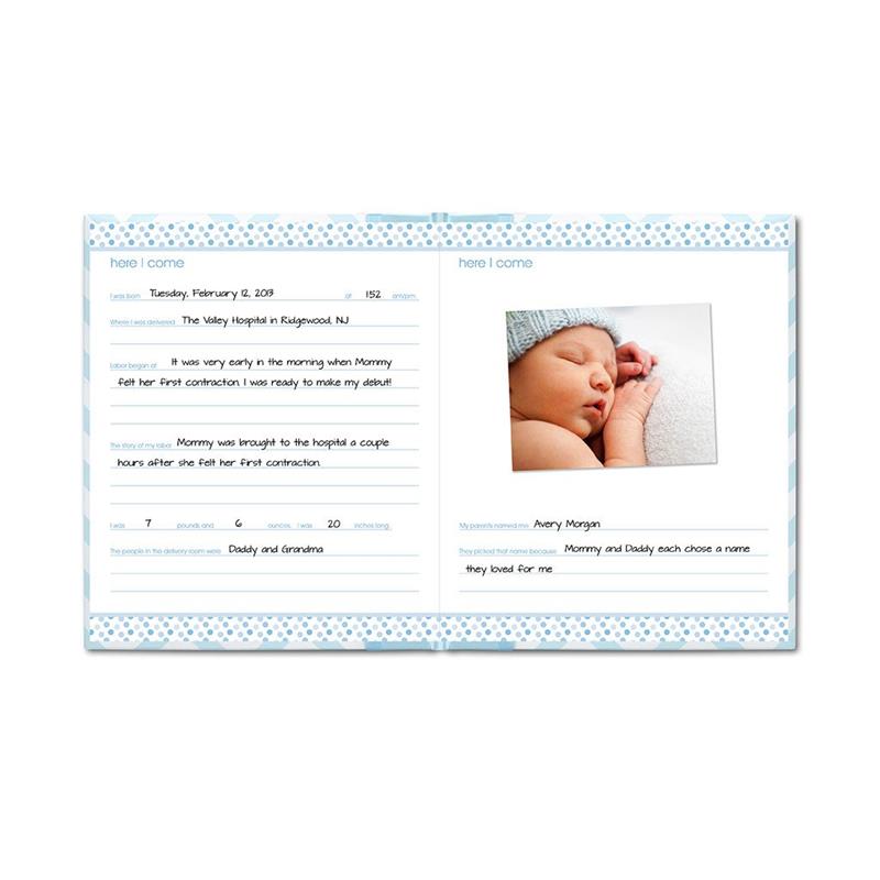 Pearhead Baby First 5 Years Memory Book with Safe Ink Pad - Blue