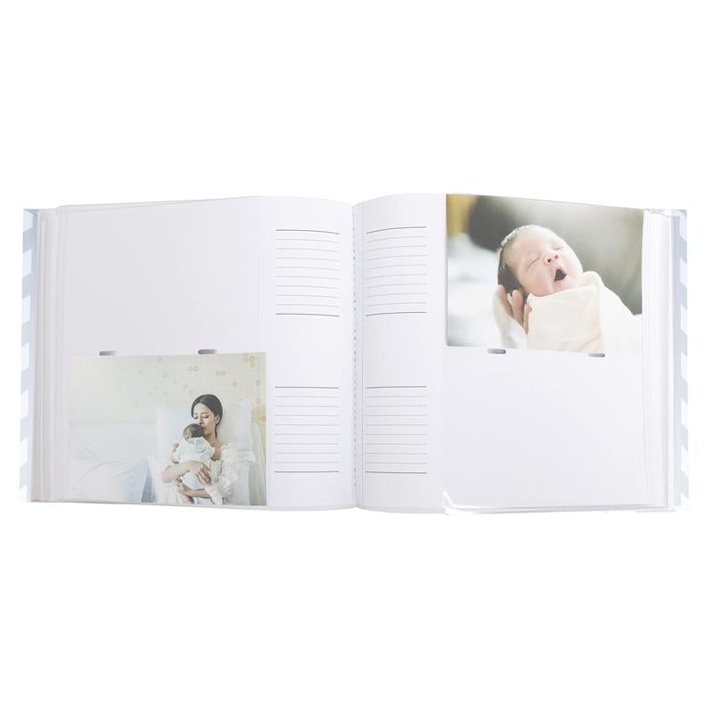 Pearhead - Baby Photo Album With Guided Journal Pages, Chevron Gray Image 3