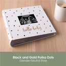 Pearhead Baby Photo Album with Guided Journal Pages - White Polka Dots Image 3