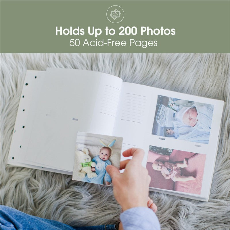 Pearhead Baby Photo Album with Guided Journal Pages - White Polka Dots Image 5