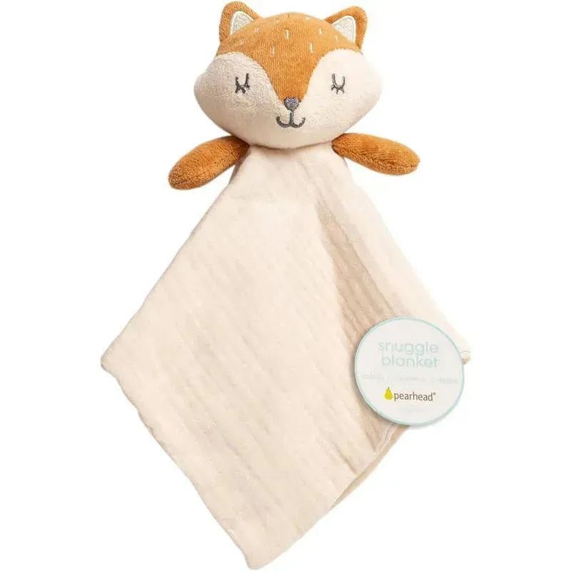 Pearhead Baby - Security Blanket, Snuggle Toy Stuffed Animal, Cotton Muslin Fox Lovey Image 7