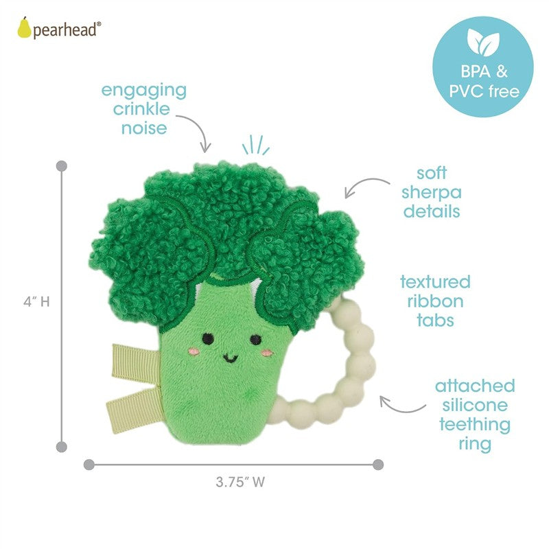 Pearhead Broccoli Crinkle Baby Teether Image 3