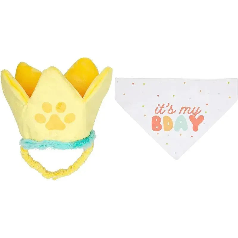 Pearhead Dog - Happy Barkday M/L Bandana Hat Set Image 1