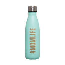 Pearhead #Momlife Stainless Steel Water Bottle, New Mom Gift, Teal Image 1