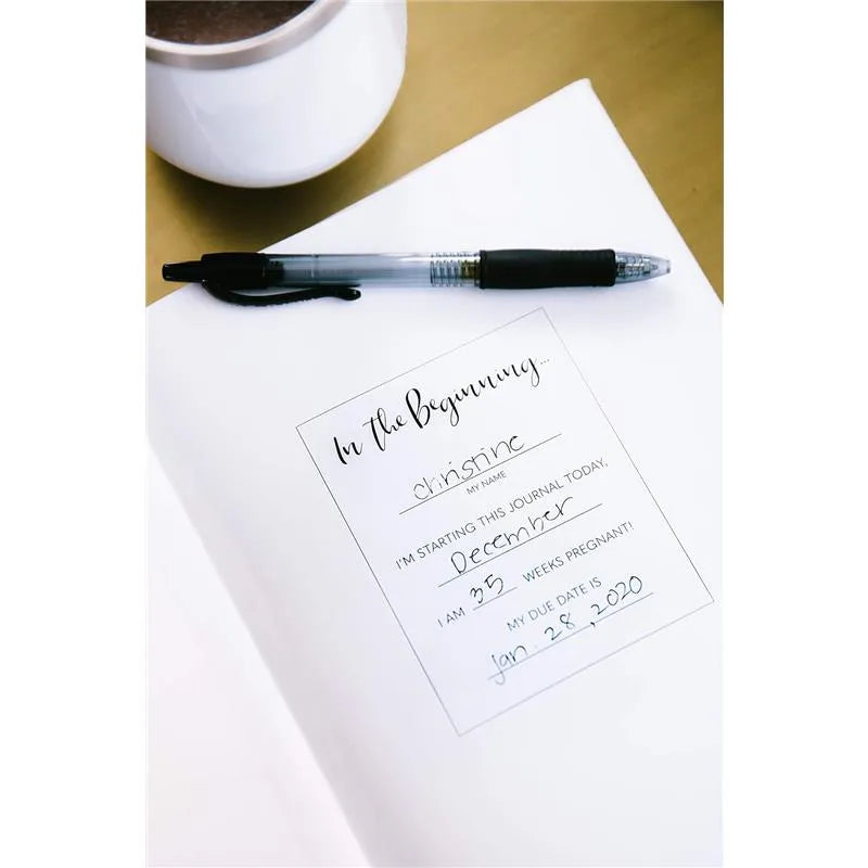 Pearhead - My Little Bump Linen Pregnancy Journal, Ivory Image 6