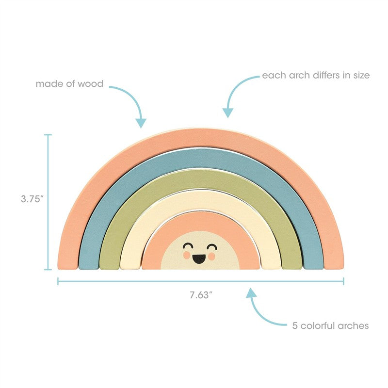 Pearhead Wooden Rainbow Stacking Toy Image 4