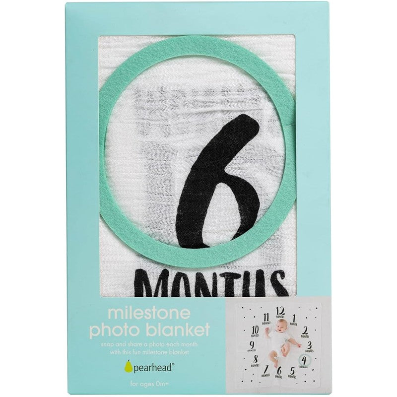 Pearhead Watch Me Grow Milestone Blanket - Black & White Image 8