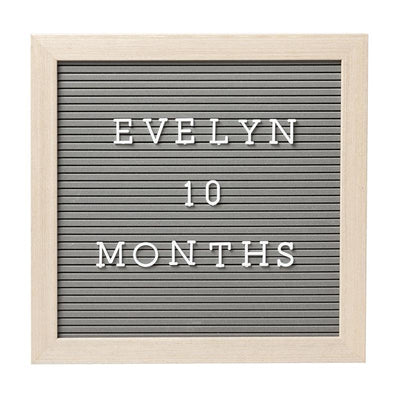 Pearhead Wooden Letterboard Set - Gray Image 1