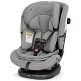 Primo Viaggio All In One Convertible Car Seat by Peg-Perego in Mercury color with adjustable harness and safety label.