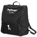 Black Peg Perego travel bag with white logo, designed for storing and transporting the Peg Volo Compact Stroller.
