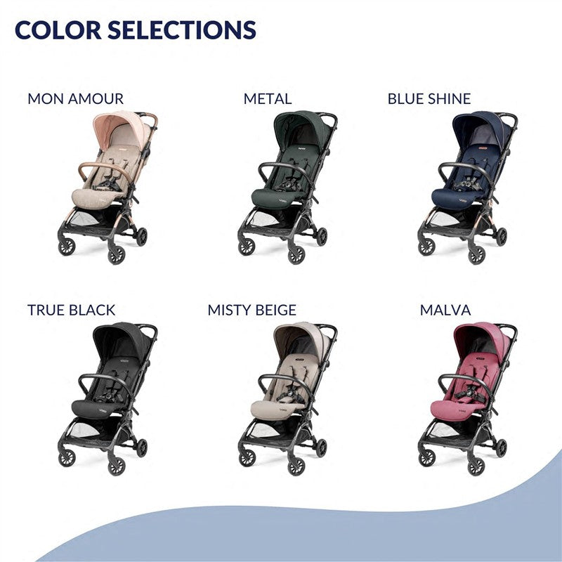 Peg Perego - Volo, Ultra Lightweight Carry On Compliant Travel Stroller, Blue Shine (Blue & Copper) Image 4