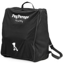 Black Peg Perego travel bag with adjustable straps, designed for carrying the Peg Volo Compact Stroller, featuring a zipper and stroller icon.
