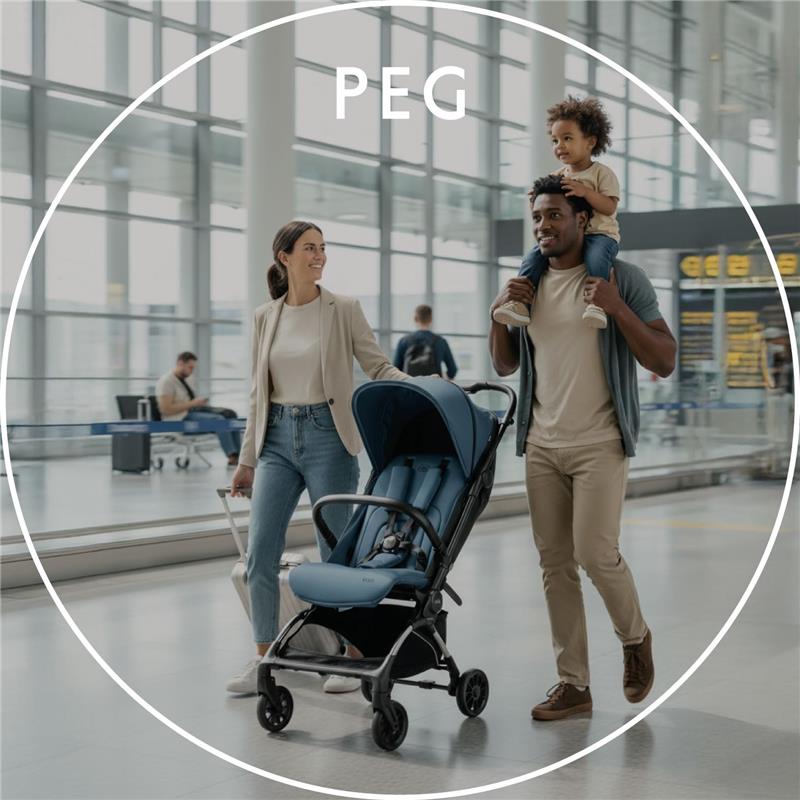 Peg Perego Volo Ultra Lightweight Carry On Compliant Travel Stroller, True Black Image 8
