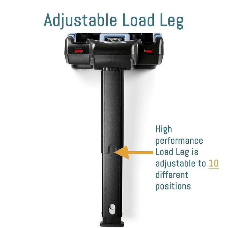 Adjustable load leg of the Peg Perego Ypsi Travel System, highlighting its capability to adjust to ten different positions.