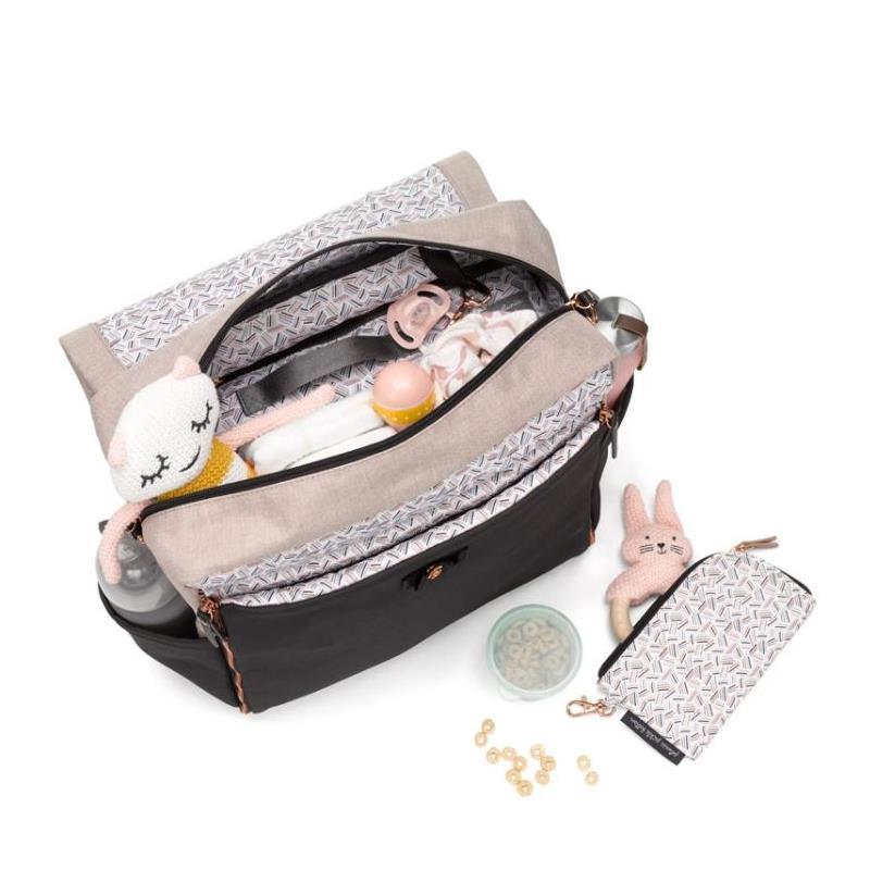 Petunia - Boxy Backpack diaper bag - Sand/Black Image 5