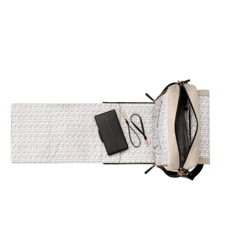 Petunia - Boxy Backpack diaper bag - Sand/Black Image 7
