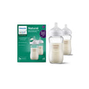 Philips Avent Natural Glass Baby Bottles with Natural Response Nipples, 8oz, 2-Pack, featuring anti-colic design.