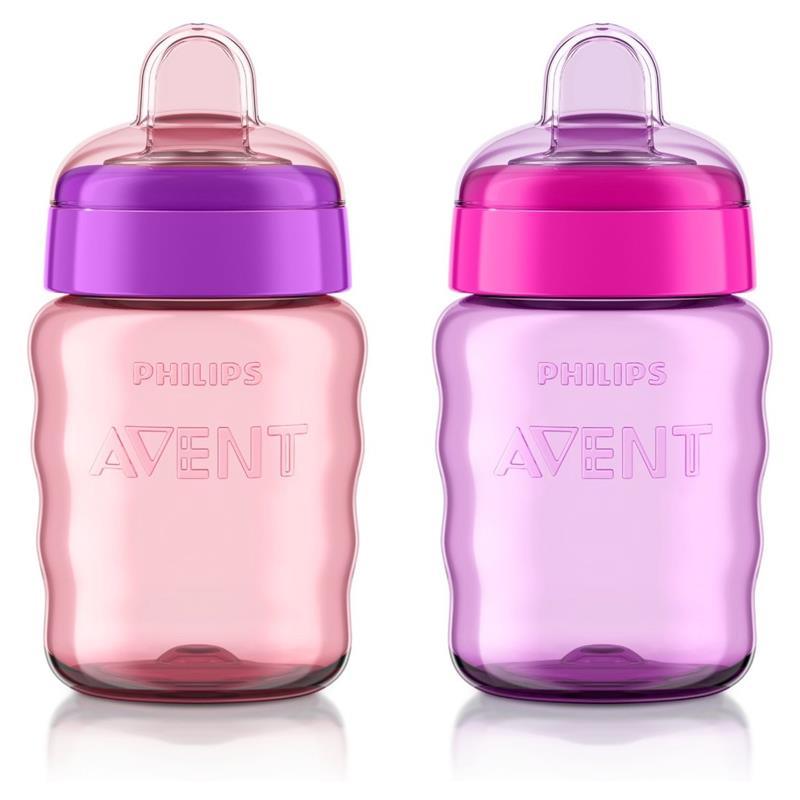 Avent - 2Pk My Easy Sippy Cup, Pink/Purple, 9Oz Image 1