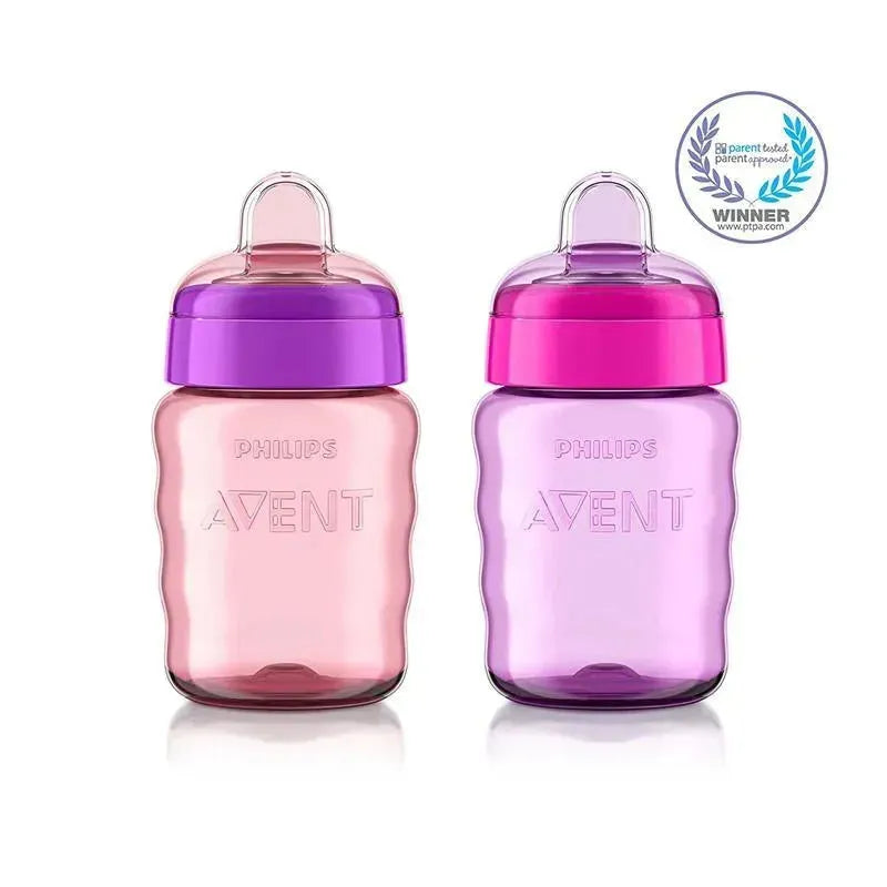 Avent - 2Pk My Easy Sippy Cup, Pink/Purple, 9Oz Image 3