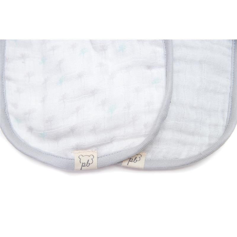 Piccolo Bambino 2pk Grey Muslin Bibs For Baby Boy Image 3