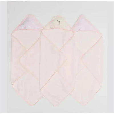 Piccolo Bambino - 3Pk Hooded Towel Pink Image 1