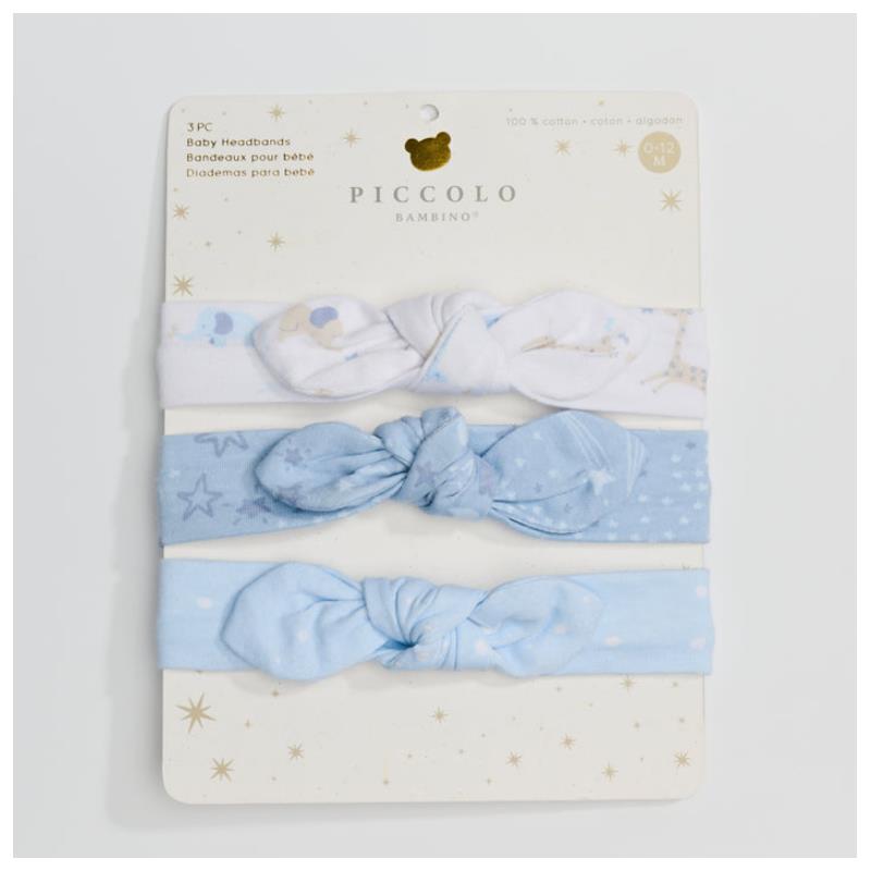 Piccolo Bambino 3Pk Jersey Headbands Blue Image 2