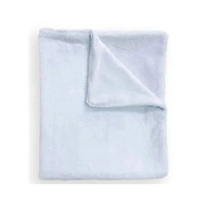 Piccolo Bambino - Faux Fur Stroller Blanket On Wooden Hanger Blue Image 1