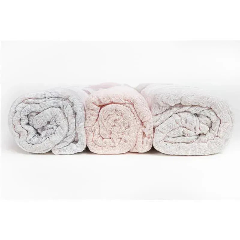 Piccolo Bambino Girl 3pk Muslin Swaddle Blankets In A Box Image 2