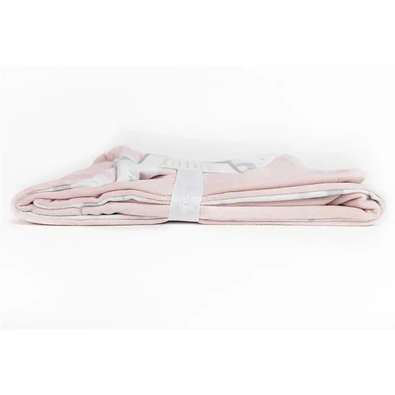 Piccolo Bambino Reversible Chamois Baby Blankets, Pink/Clouds Image 2