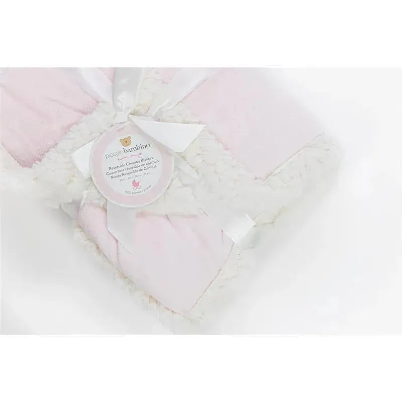 Piccolo Bambino Reversible Chamois Baby Blankets,Pink Image 2