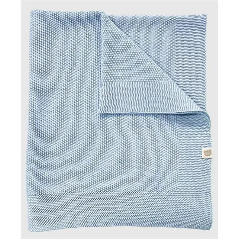 Piccolo Bambino - Sweater Knit Blanket On Wooden Hanger Blue Image 1